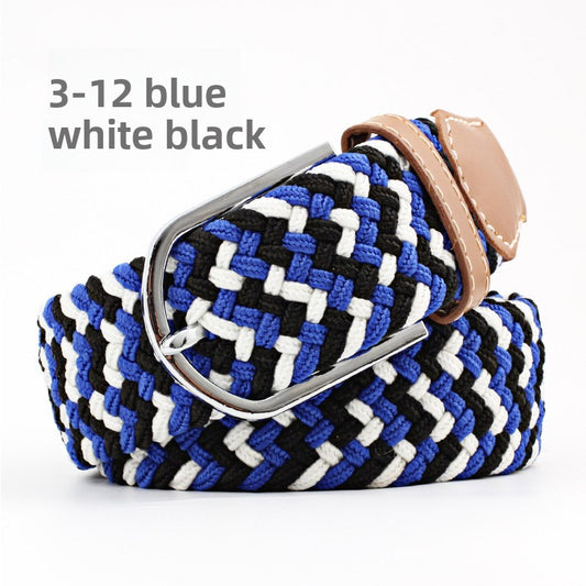 Elastic Pin Buckle Woven Belt