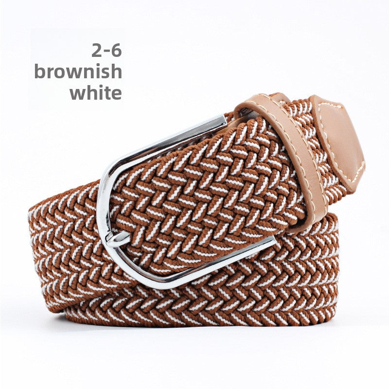 Elastic Pin Buckle Woven Belt