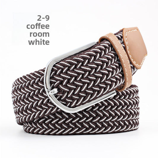 Elastic Pin Buckle Woven Belt