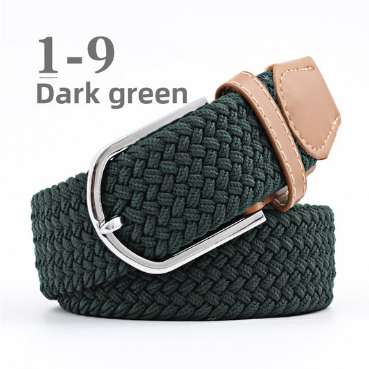 Elastic Pin Buckle Woven Belt