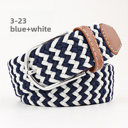 Elastic Pin Buckle Woven Belt