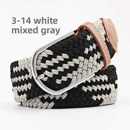 Elastic Pin Buckle Woven Belt