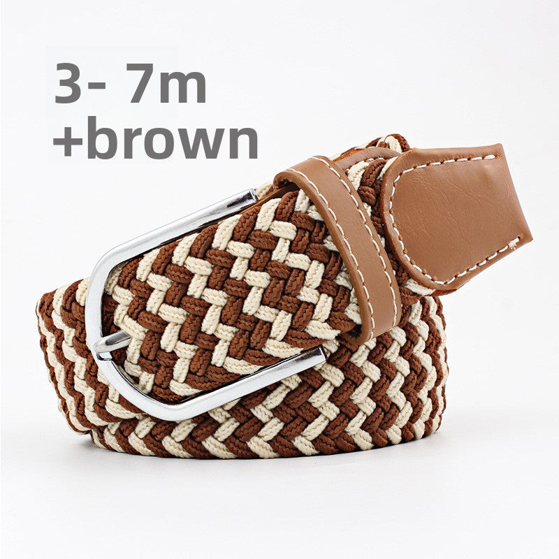 Elastic Pin Buckle Woven Belt