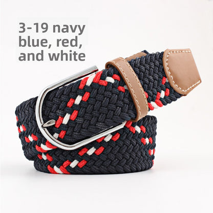 Elastic Pin Buckle Woven Belt