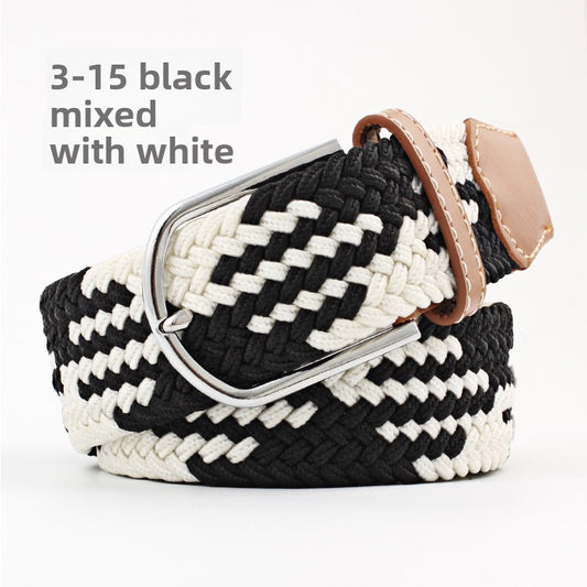 Elastic Pin Buckle Woven Belt