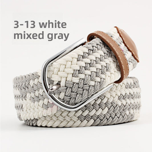 Elastic Pin Buckle Woven Belt