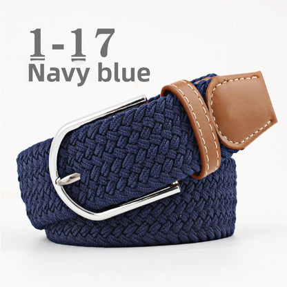 Elastic Pin Buckle Woven Belt
