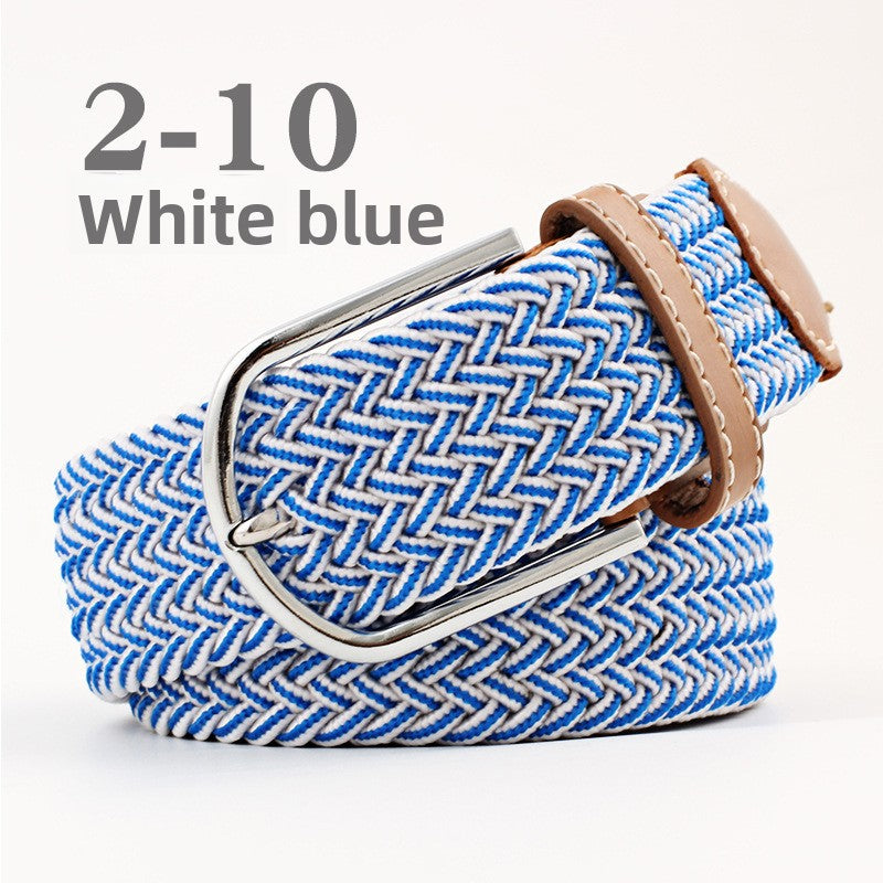 Elastic Pin Buckle Woven Belt