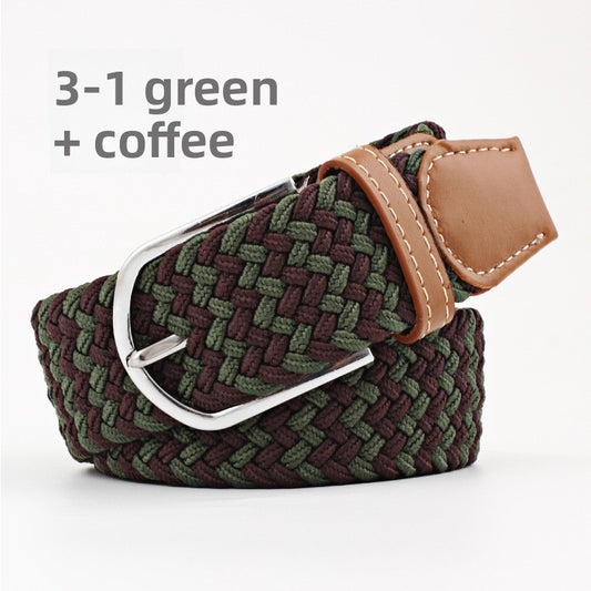 Elastic Pin Buckle Woven Belt