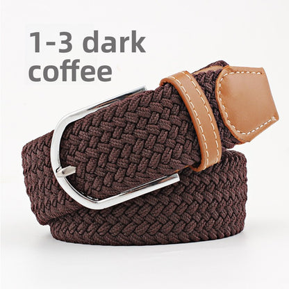 Elastic Pin Buckle Woven Belt