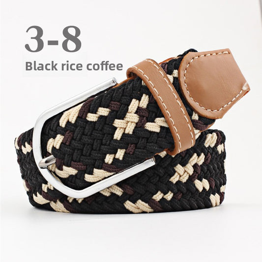 Elastic Pin Buckle Woven Belt