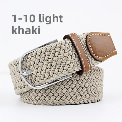 Elastic Pin Buckle Woven Belt