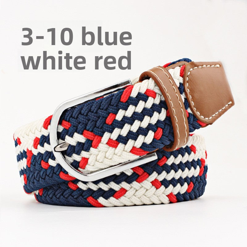 Elastic Pin Buckle Woven Belt