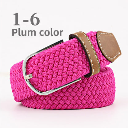 Elastic Pin Buckle Woven Belt