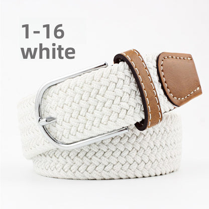 Elastic Pin Buckle Woven Belt