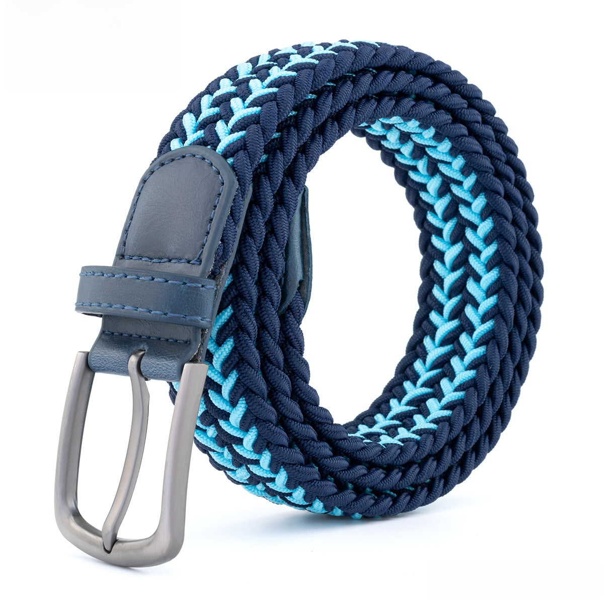 Elastic Polyester-Cotton Belt with Alloy Buckle