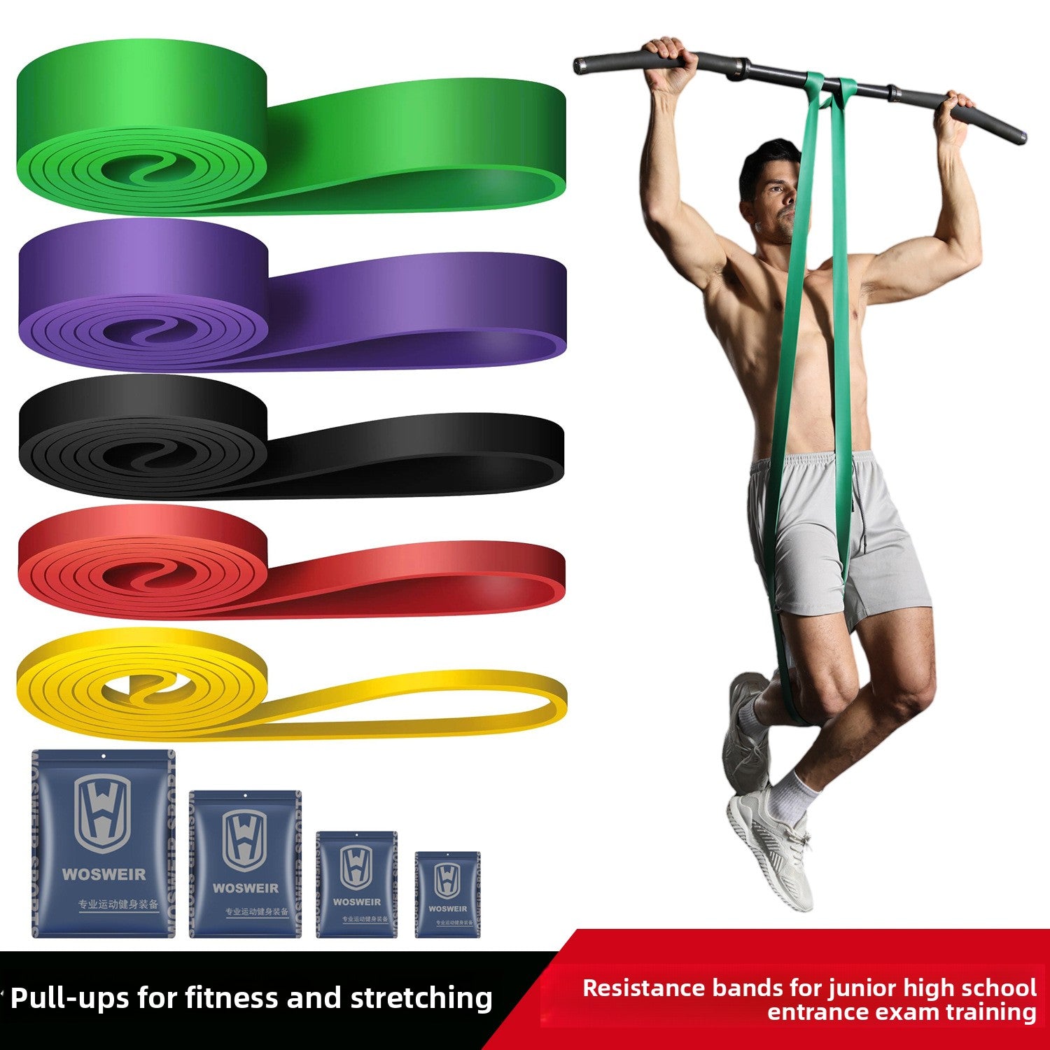 Elastic Resistance Bands for Fitness and Yoga Training