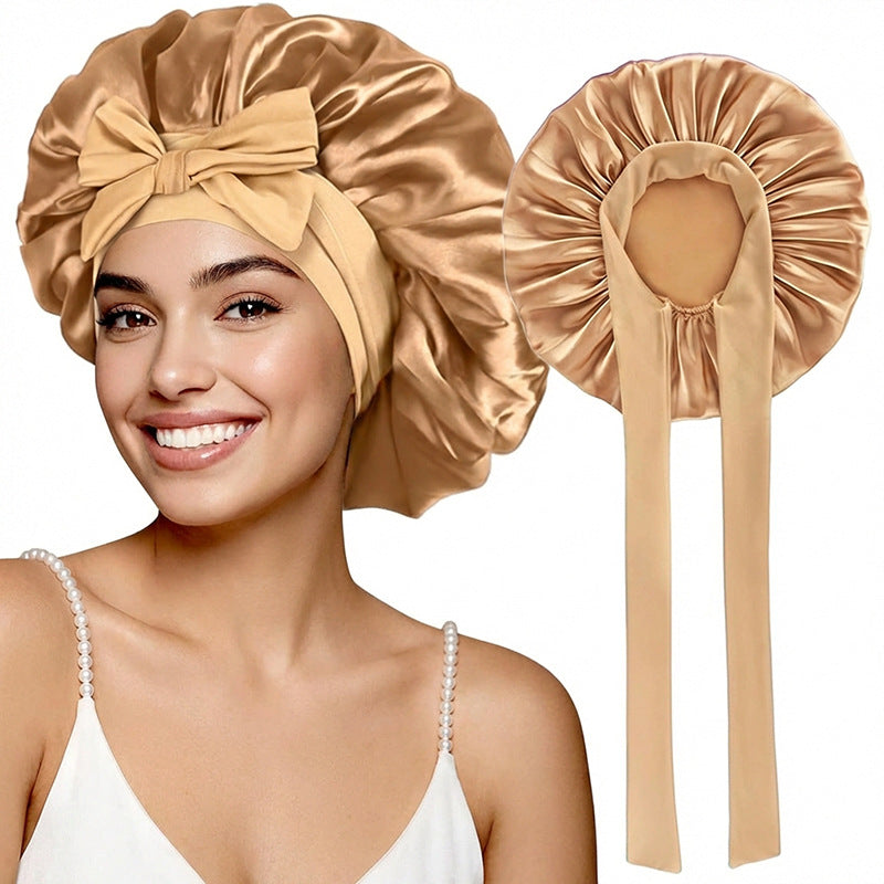 Elastic Ribbon Satin Nightcap