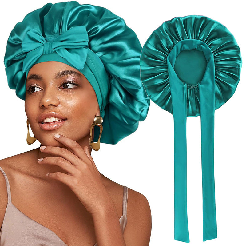Elastic Ribbon Satin Nightcap