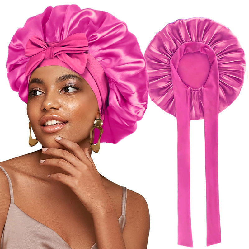 Elastic Ribbon Satin Nightcap