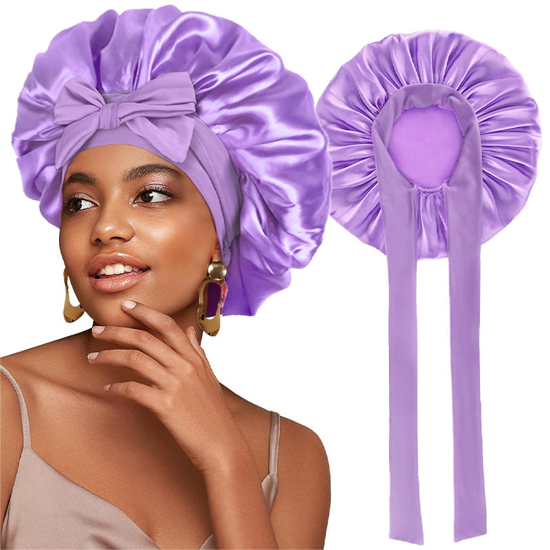 Elastic Ribbon Satin Nightcap