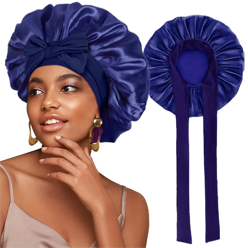 Elastic Ribbon Satin Nightcap