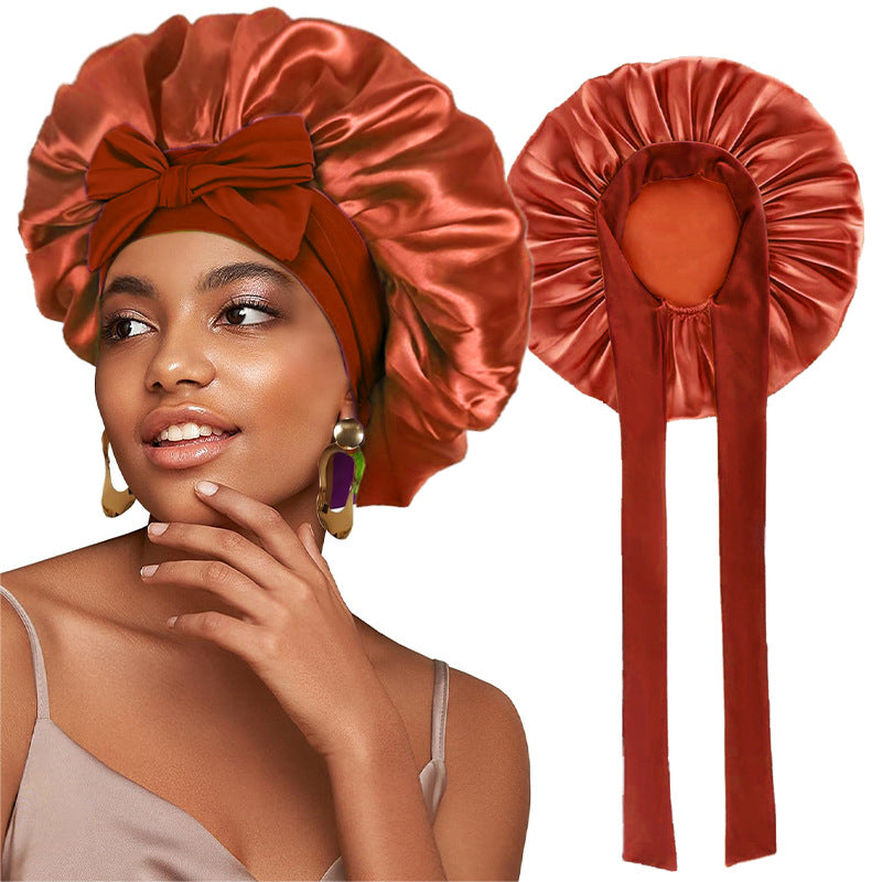 Elastic Ribbon Satin Nightcap