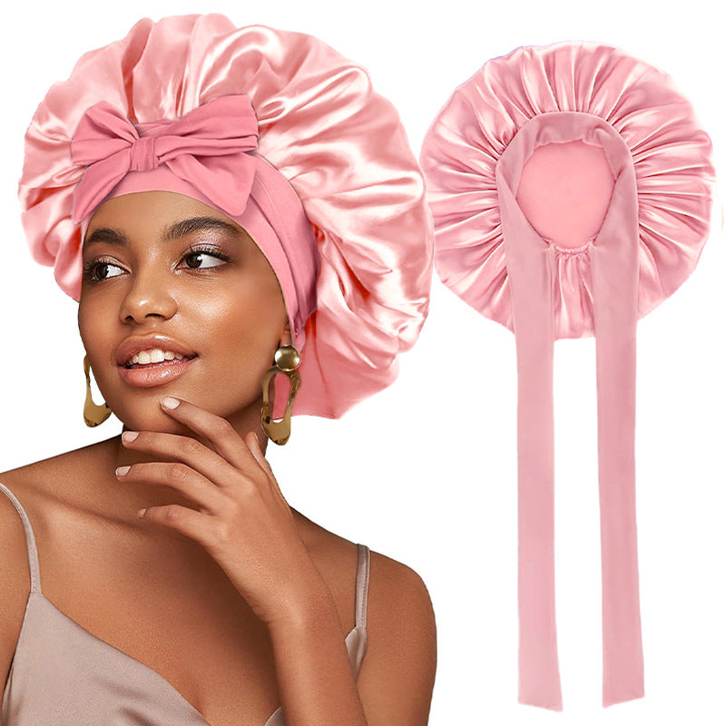 Elastic Ribbon Satin Nightcap