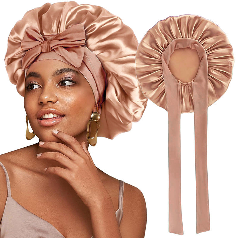 Elastic Ribbon Satin Nightcap