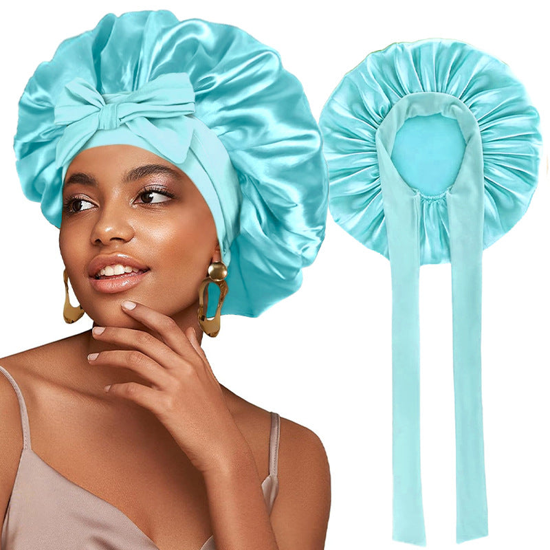 Elastic Ribbon Satin Nightcap
