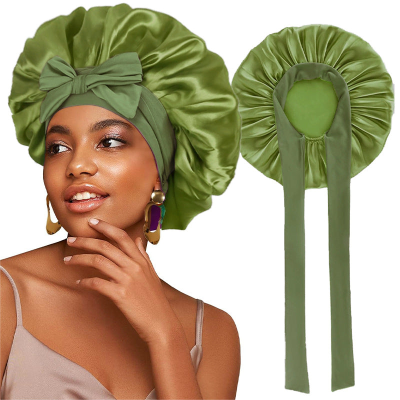 Elastic Ribbon Satin Nightcap
