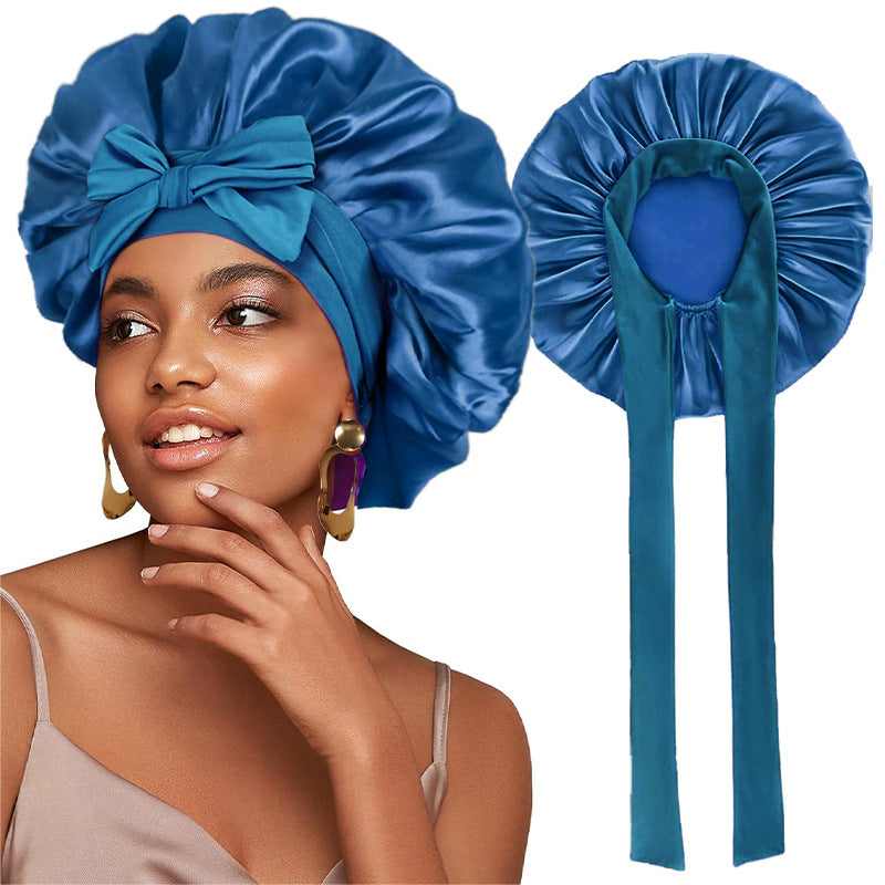 Elastic Ribbon Satin Nightcap