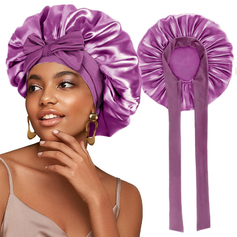 Elastic Ribbon Satin Nightcap