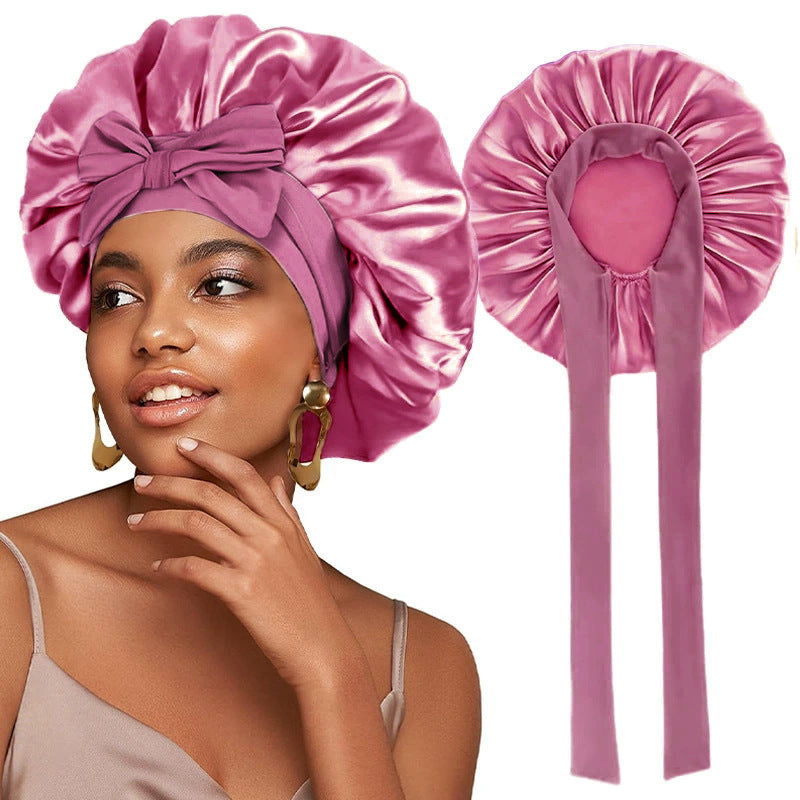 Elastic Ribbon Satin Nightcap