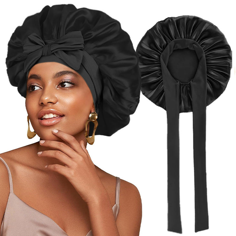 Elastic Ribbon Satin Nightcap