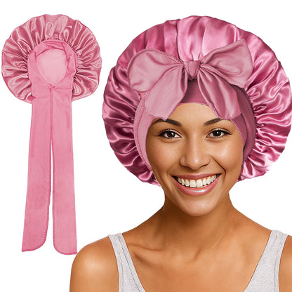 Elastic ribbon satin round hat