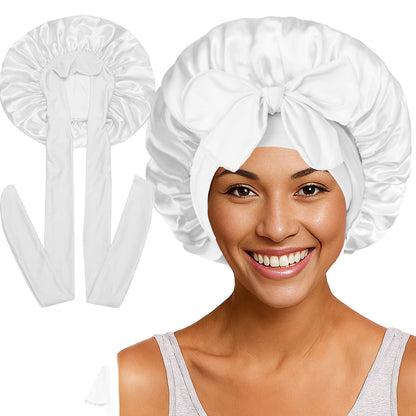 Elastic ribbon satin round hat