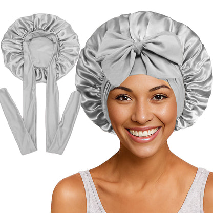 Elastic ribbon satin round hat