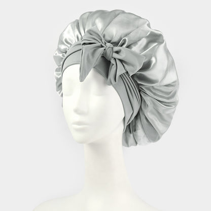 Elastic ribbon satin sleep cap