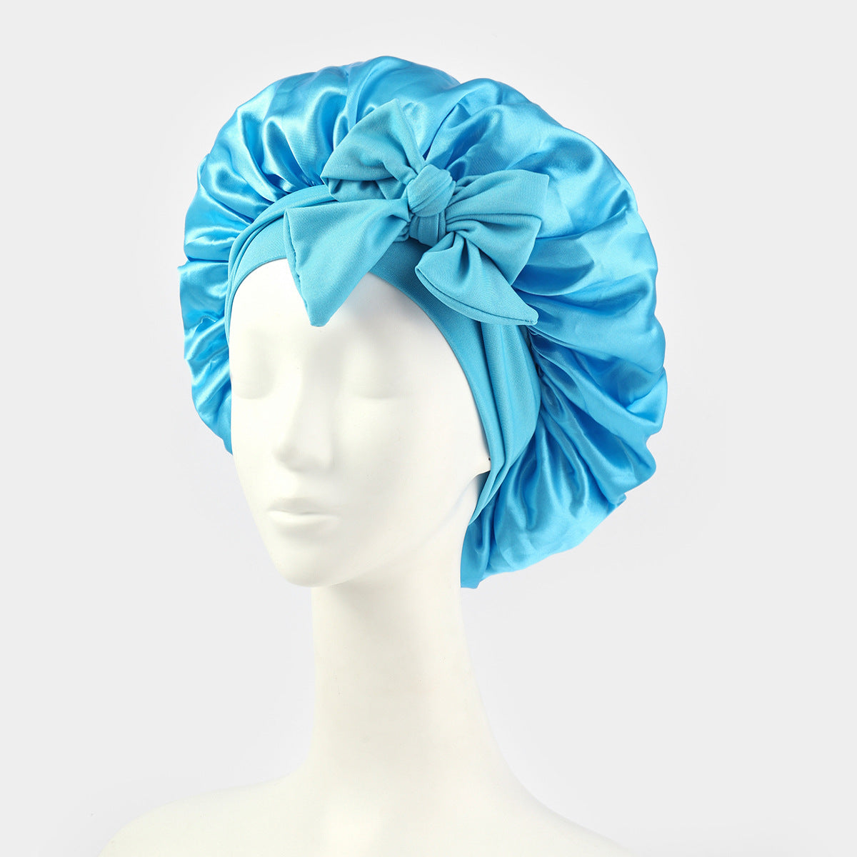 Elastic ribbon satin sleep cap
