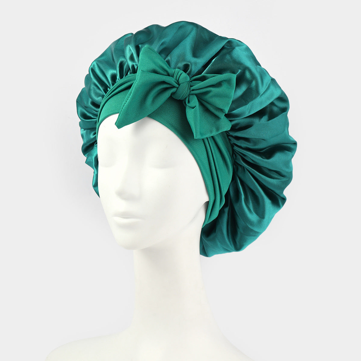 Elastic ribbon satin sleep cap