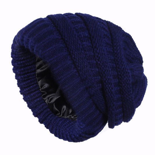 Elastic Satin Lined Knitted Winter Hat