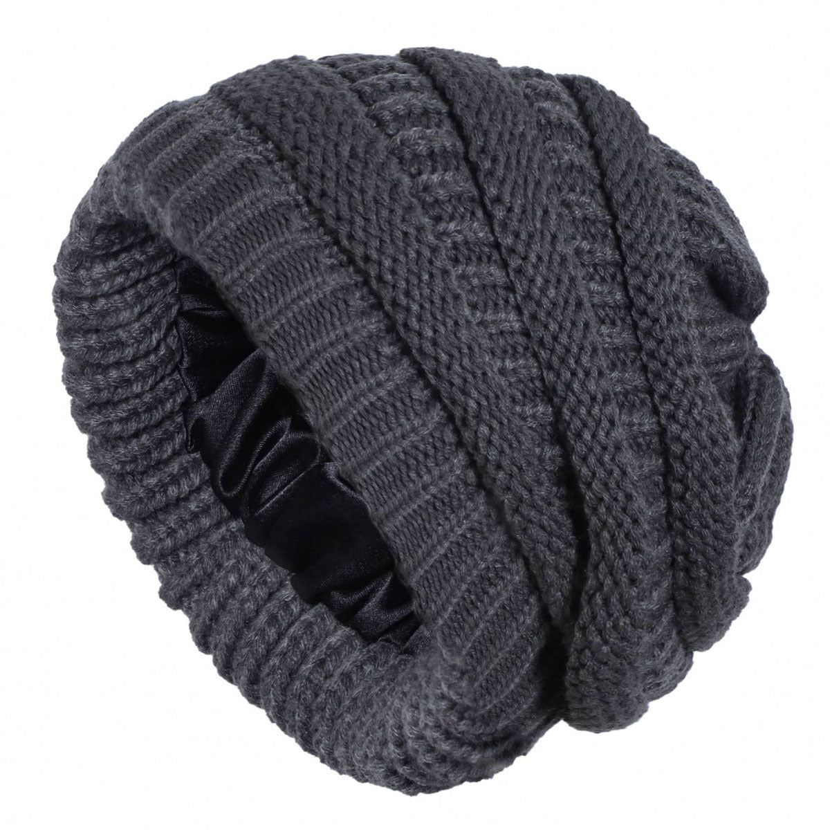 Elastic Satin Lined Knitted Winter Hat