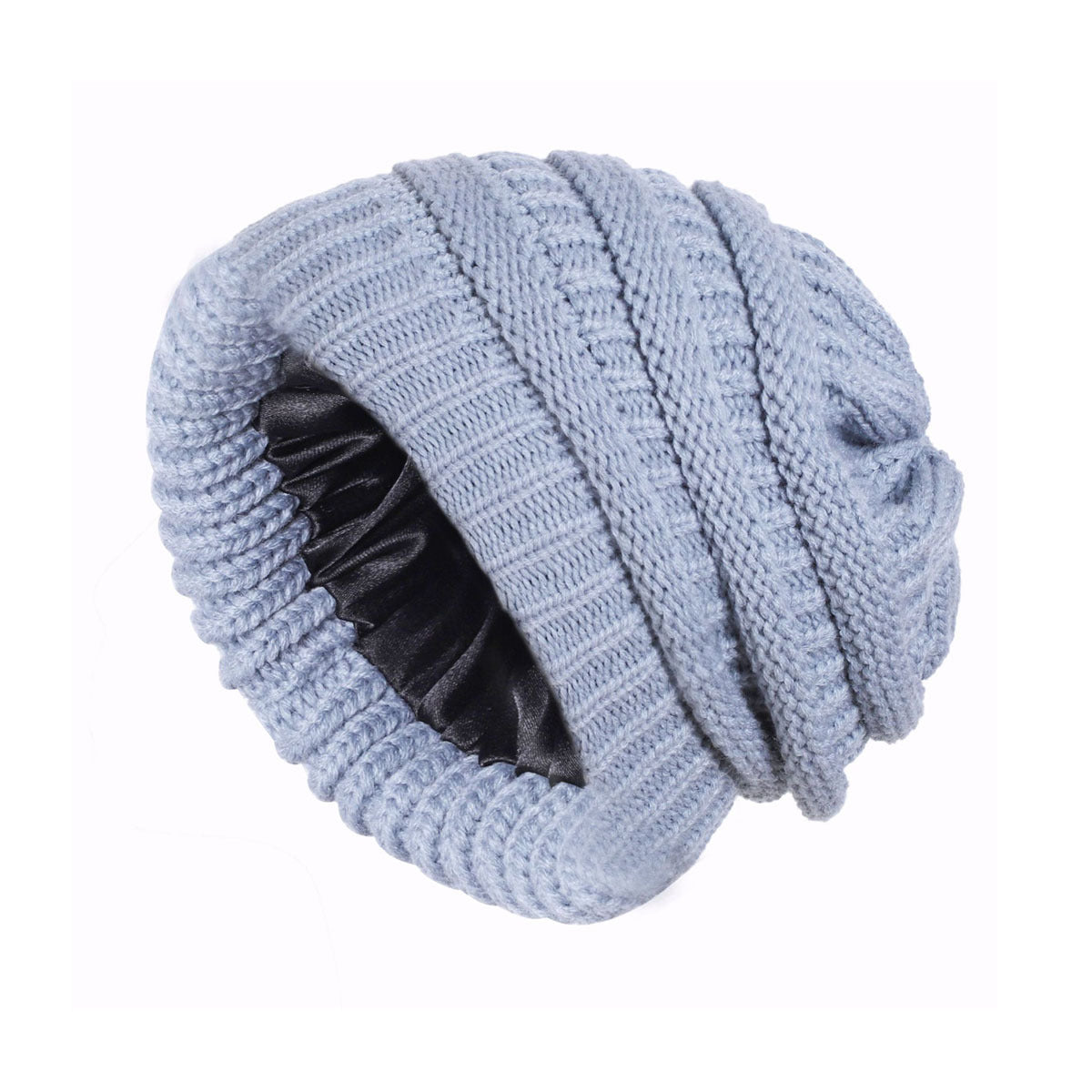 Elastic Satin Lined Knitted Winter Hat