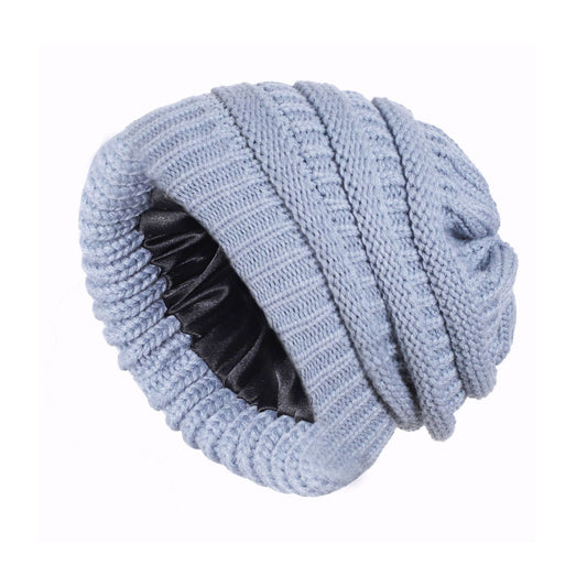 Elastic Satin Lined Knitted Winter Hat