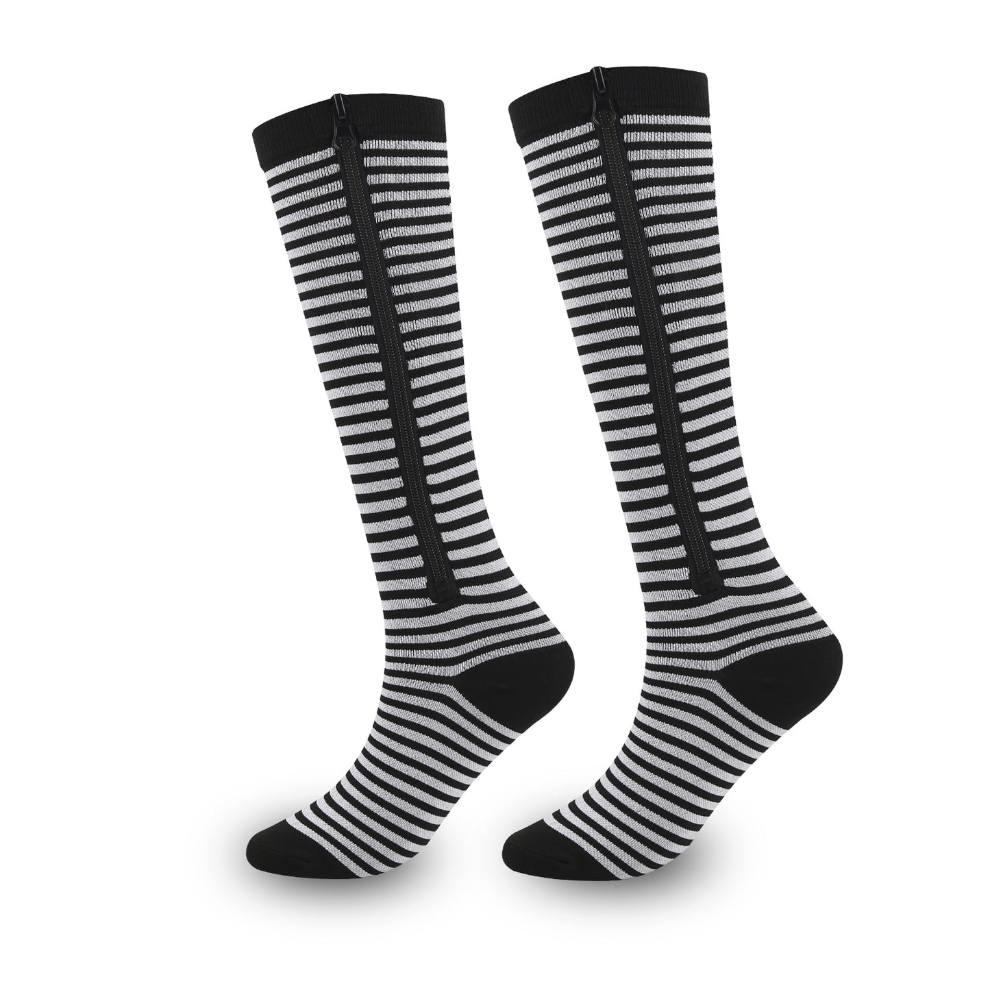 Elastic Support Compression Socks with Toe Zipper