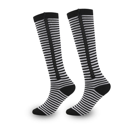 Elastic Support Compression Socks with Toe Zipper