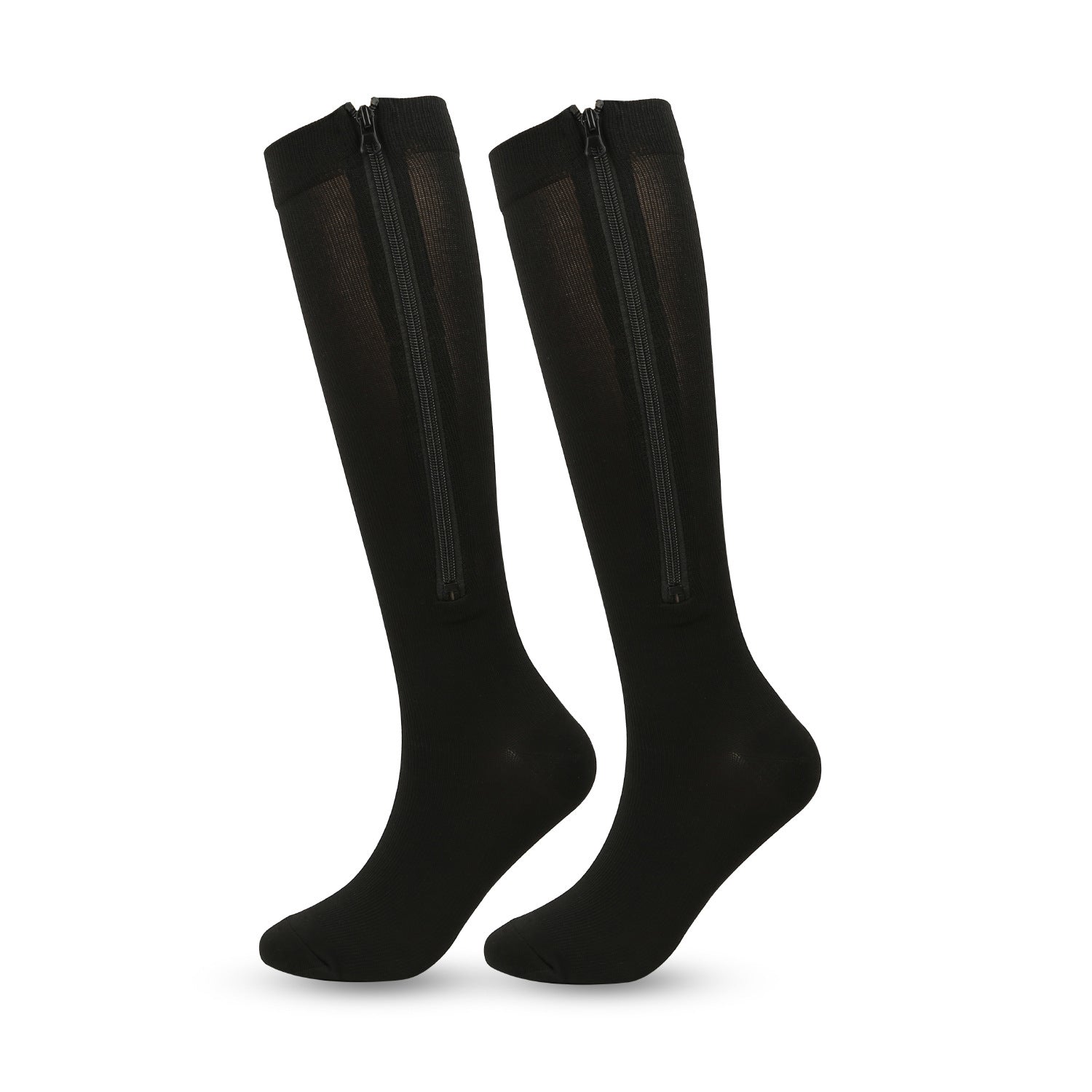 Elastic Support Compression Socks with Toe Zipper