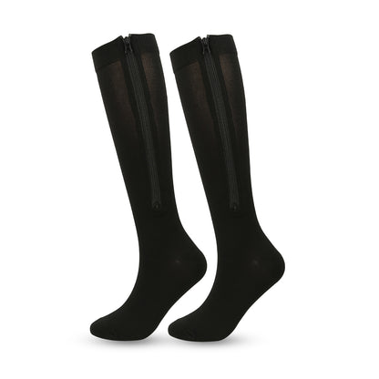 Elastic Support Compression Socks with Toe Zipper