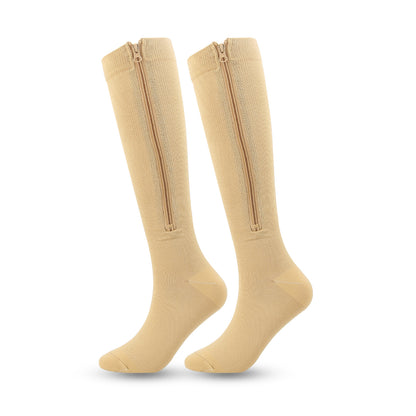 Elastic Support Compression Socks with Toe Zipper
